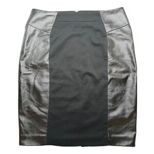 Michael Kors Womens Black Vegan Leather Skirt Business Party Size 12 #355C